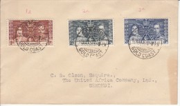 Gold Coast FDC Scott #112-#114 1937 Coronation Of George VI - Gold Coast (...-1957)