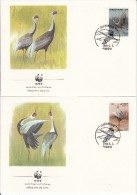 Korea Set Of 4 FDCs Scott #1508a-#1508d White-naped Crane (Grus Vipio) - World Wildlife Fund - FDC