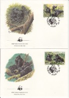 Rwanda Set Of 4 FDCs Scott #1208-#1211 Gorilla Gorilla Beringei - World Wildlife Fund - FDC