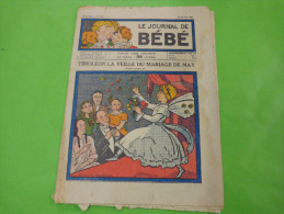 Le Journal De Bebe -fevrier 1936.-.- Timoleon La Veille Du Mariage De May-souris Et Souricette -le Charcutier Chanson - Unclassified