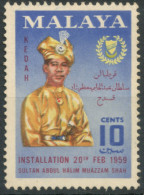 Malaya 1959 - Installation Of The Sultan Of Kedah, Abdul Halim.- 10c. - Scott #94 -  MNH - Kedah