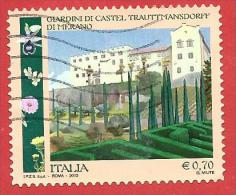 ITALIA REPUBBLICA USATO - 2013 - Parchi Giardini Orti Botanici - Giardini Trauttmansdorff Merano - € 0,70 - S. 3386 - 2011-20: Afgestempeld
