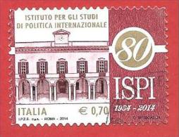 ITALIA REPUBBLICA USATO - 2014 - 80º Ann. Fondazione Istituto Studi Politica Internazionale - ISPI - € 0,70 - S. 3468 - 2011-20: Gebraucht