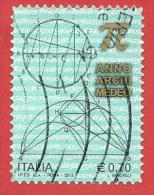ITALIA REPUBBLICA USATO - 2013 - Anno Archimedeo - € 0,70 - S. 3432 - 2011-20: Afgestempeld