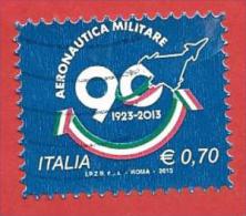 ITALIA REPUBBLICA USATO - 2013 - 90º Anniversario Dell´aeronautica Militare Italiana - € 0,70 - S. 3383 - 2011-20: Gebraucht