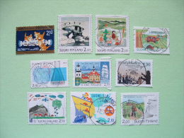 Finland 1990/92 Cats Paintings Comics Hippopotamus Harvester Chemistry Ship Harbor Music Postman - Used Stamps