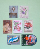 Finland 2006/09 Furnitures Flowers Bean Pods Fruits Paintings Flag Football Soccer Odd Shaped Stamp - Gebraucht