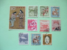 Japan 1953/63 Painting Women Costumes Temple Flowers Ducks Buddha Mask Theater - Used Stamps