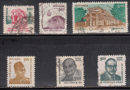 India 1994, 1988, 1999, 2000, 2001, Definitive, 8th Series 6v Polio, Sanchi Stupa Buddhism Used Bose Patel Etc (Sample) - Used Stamps