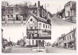 Saint Ouen - Multivue 5 Vues (Ecoles, Eglise & Monument Aux Morts, Café, Mairie, Passage à Niveau, Magasin Spar) - Saint Ouen