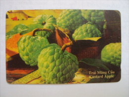 Vietnam Viet Nam Used Magnetic 60000d Phone Card / Phonecard : Custard Apple / Fruit / 02 Images - Viêt-Nam