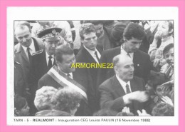 CPM  REALMONT   Inauguration CEG Louisa PAULIN  1988 - Realmont