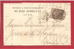 Y&T N°97  LYON  (2 Mbulants De Jour Et De Nuit Au Verso) Vers   JEREZ  Le      1889  2 SCANS - 1898-1900 Sage (Type III)