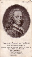 C 10553 - FRANCOIS AROUET DE VOLTAIRE - écrivains -  7 X 12 Cm - Geschiedenis