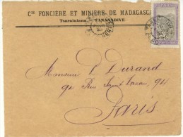 N°134 Sur Devant De Lettre  De  Tananarive Pour Paris De Fevr 28 - Covers & Documents