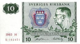 SWEDEN 10 KRONOR MAN FRONT MOTIF BACK DATED 1983 P52d VF READ DESCRIPTION !! - Suède