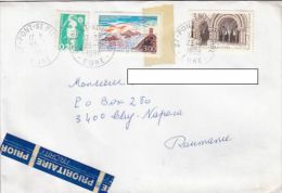 FLARAN GERS ABBEY, CORSICAN ISLAND, MARIANNE, STAMPS ON COVER, 1998, FRANCE - Lettres & Documents