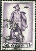 IRLANDA, IRELAND, COMMEMORATIVO, STORICO, JOHN BARRY, 1956, FRANCOBOLLO USATO, Scott 155 - Oblitérés