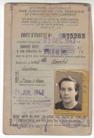 1942 - Saint-Ouen - Carte De Réduction De 30% SNCF - FRANCO DE PORT - Eisenbahnverkehr