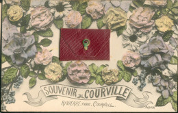 Souvenir De Courville - Rivierre. Tabac (petit Sac  Rapporté Contenant 10 Vues) - Courville