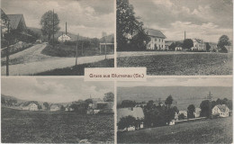 AK Olbernhau Blumenau Stempel Erzgebirge Gasthof Bahnhof ? Bei Pockau Lengefeld Sorgau Reukersdorf Niederlochmühle Flöha - Olbernhau