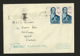 Enveloppe Taurus PARK HOTEL Barcelone Timbres Cayetano Valdes - Spanien