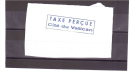 Cachet Taxe Perçue Vatican  25/09  114 - Segnatasse