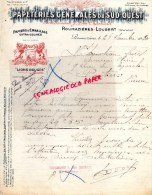 16 - ROUMAZIERES LOUBERT - BELLE FACTURE PAPETERIE  GENERALES SUD OUEST- J. LEON CHARRIAUD- KRAFT LIONS ROUGES-1930 - Imprimerie & Papeterie