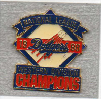 Pin´s  Sport  Baseball, National  League  1988  DODGERS  Western  Division  CHAMPIONS - Baseball