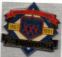 Pin´s  Sport  Baseball, Super  Bowl  XXV  1967 - 1991  TAMPA  25 Th  ANNIVERSARY, January  27. 1991 - Baseball