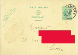 ENTIER POSTAL - Cachet CERCLE HORTICOLE DE LUTTRE ET ENVIRONS - 1927 - Timbre Albert I Type Hoyoux 30 C(3810) - Cartes-lettres