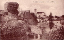 TALMONT Vendée Le Château L’Eglise Circulée Timbrée 1928 - Talmont Saint Hilaire