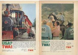 1963 - TWA -    4 Pagine Pubblicità  Cm.13 X 18 - Werbung