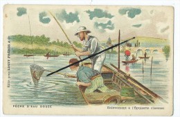 CPA - Pêche D'eau Douce - Enlévement à L'épuisette(Chevesnes) - Chocolat Louis - Pesca