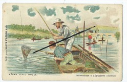 CPA - Pêche D'eau Douce - Enlévement à L'épuisette(Chevesnes) - Chocolat Louis - Pêche