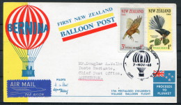 1965 New Zealand Bernina Balloon Post Christchurch - Luftpost