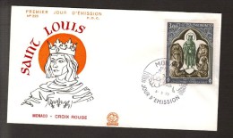 RELIGION HOLY MEN ST.LOUIS KING ROI KÖNIG LUIS IX LUDVIG IX MONACO 1970 Mi 972  FDC  Saint Louis - Théologiens