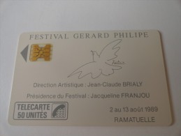 RARE: FESTIVAL GERARD PHILIPE 1 RAMATUELLE 1989 (MINT CARD) ISSUE 1000 - Privées