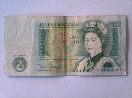 GRANDE BRETAGNE BANK OF ENGLAND (£1) ONE POUND NOTE Signed By DHF Somerset (Cashier 1980-1988) - 1 Pond
