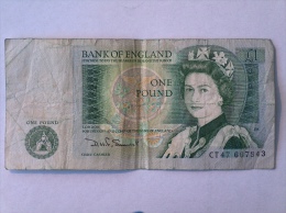 GRANDE BRETAGNE BANK OF ENGLAND (£1) ONE POUND NOTE Signed By DHF Somerset (Cashier 1980-1988) - 1 Pond