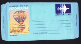 1983   40 Cent Hot Air Balooning  Aerogramme -   Unused - Aerogramas