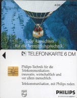 Philips Ballon-Fahrt TK O 470 A/1993 ** 45€ Telefonkarten Kommuniktion Werbung Für Flug-Technik Art Tele-card Of Germany - O-Serie : Serie Clienti Esclusi Dal Servizio Delle Collezioni
