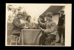 CPA 62 CARTE PHOTO Une Partie De Poker Entre SOLDAT Moment De Détente - Barlin