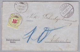 Heimat AG MÄGENWYL 1886-10-20 Auf Taxiertem Brief Nach Eckwil - Taxe