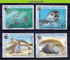 Mzi037sg WWF FAUNA ZEEZOOGDIER ZEEHOND SEAL SEA MAMMAL MARINE LIFE MAURITANIE 1986 Gebr/used - Gebraucht