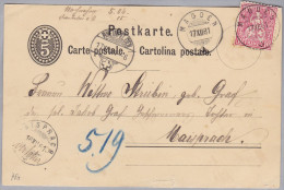 Heimat AG MAGDEN 1881-12-12 Auf Ganzsache Nach Maisprach - Briefe U. Dokumente