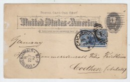 USA/Germany COLUMBUS POSTCARD 1893 - Cartas & Documentos