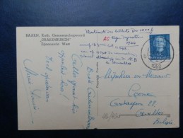 46/430    CP  NEDERLAND  1952  NAAR BELGIE - Briefe U. Dokumente