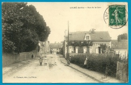 CPA 72 LUCHE Sarthe - Rue De La Gare ° G. Thibault édit. La Flèche - Luche Pringe