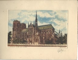 Memory Of The Liberation Of Paris / Carte Souvenir/ Gravure /Notre Dame De Paris  /Signé GAY/1944   GRAV60 - 1939-45